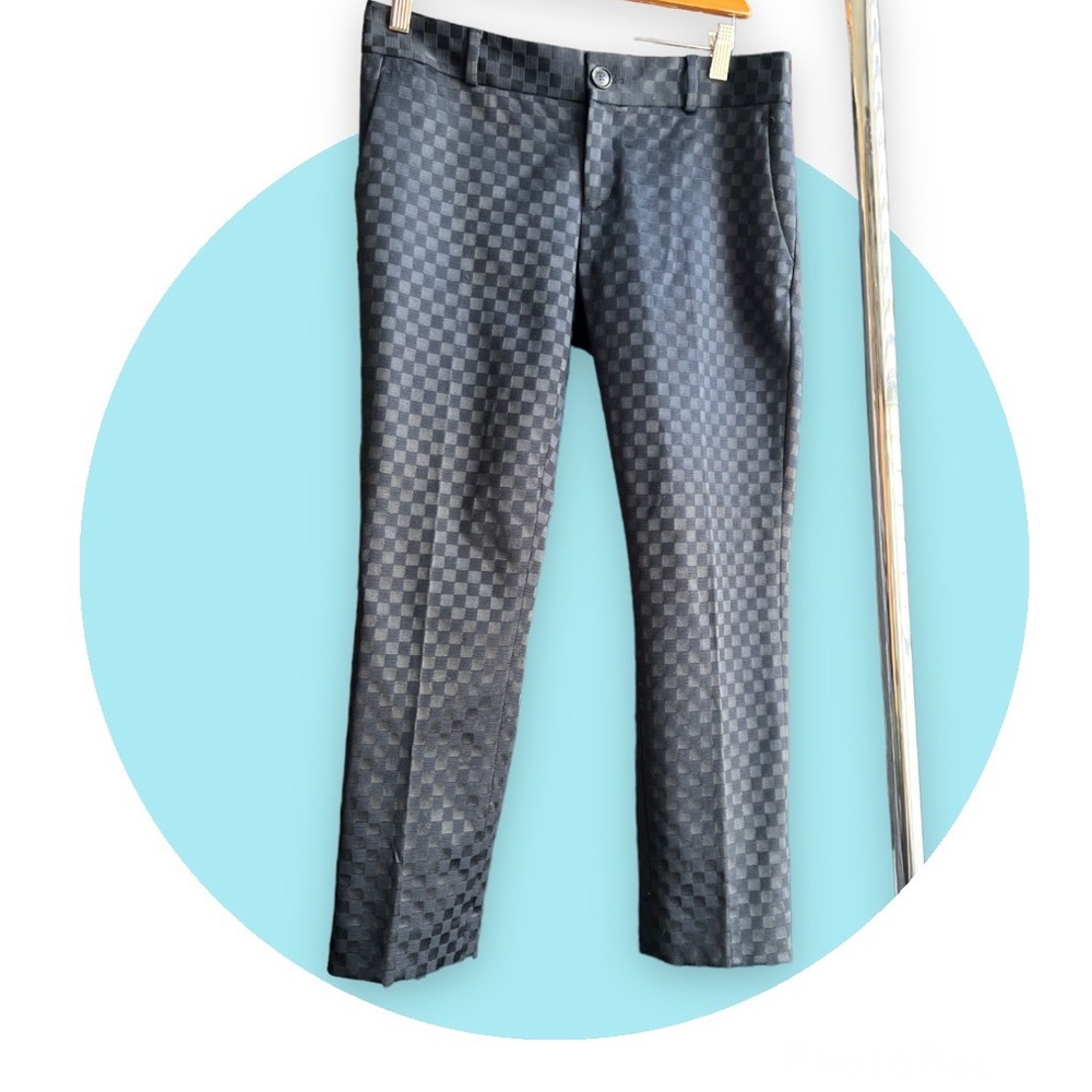 Banana Republic Black Checkered Hampton Pant